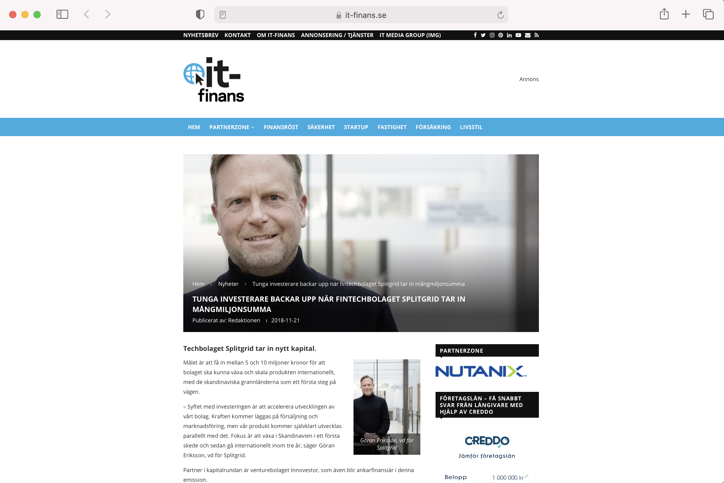 Splitgrid in IT-Finans